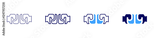 Partnership initiative icon in 4 different styles. Thin Line, Line, Bold Line, Duotone. Duotone style. Editable stroke