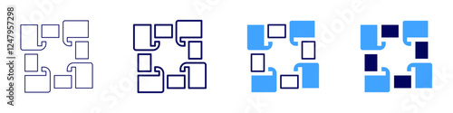 Partnership model icon in 4 different styles. Thin Line, Line, Bold Line, Duotone. Duotone style. Editable stroke