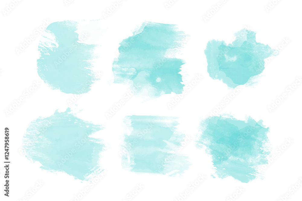 Obraz premium blue-watercolor-stains-collection