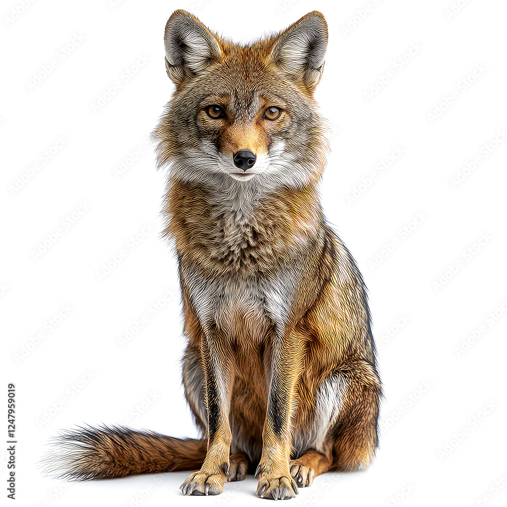 Obraz premium Majestic Fox: A Captivating Portrait of a Wild Canid in its Natural Elegance. A Detailed Look at the Creature's Features and Fur.
