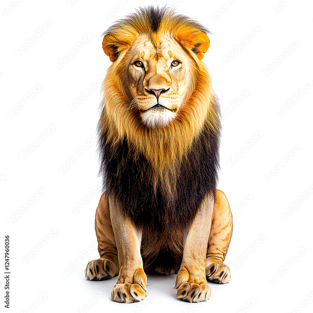Obraz premium Majestic Lion: A Regal Portrait of an African King in the Wild
