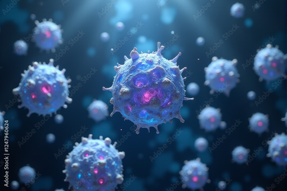 Microscopic floating bacteria concept for a futuristic background Microscopic floating bacteria concept for a futuristic background