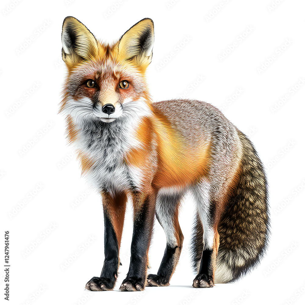 Fototapeta premium Majestic Red Fox: A Stunning Portrait of Wildlife in Nature