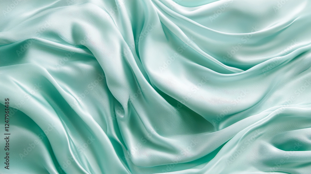 Obraz premium Abstract vector background with smooth shiny turquoise waves. May be used as packing