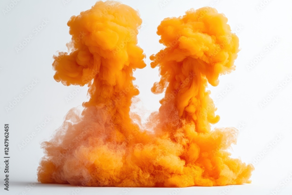Abstract orange ink swirling in water. Ideal for designs needing vibrant, dynamic visuals. Abstract orange ink swirling in water. Ideal for designs needing vibrant, dynamic visuals.