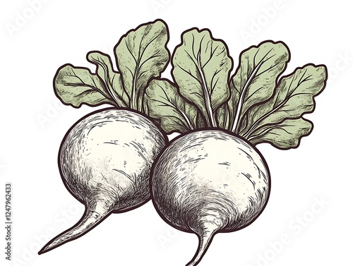 Vintage radish illustration photo