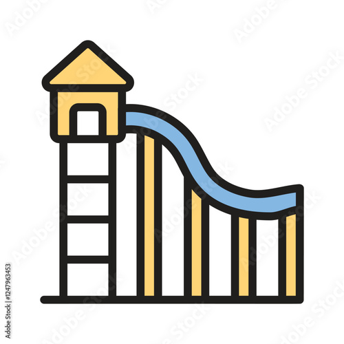 A water slide symbolizing fun, water parks, and summer activities.