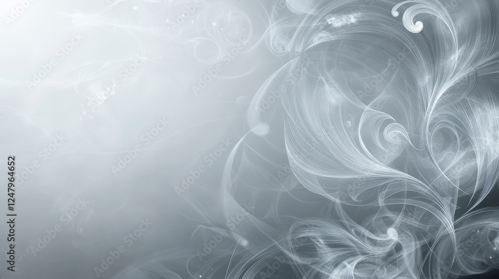 Fototapeta premium Abstract monochrome background with gray transparent smoke