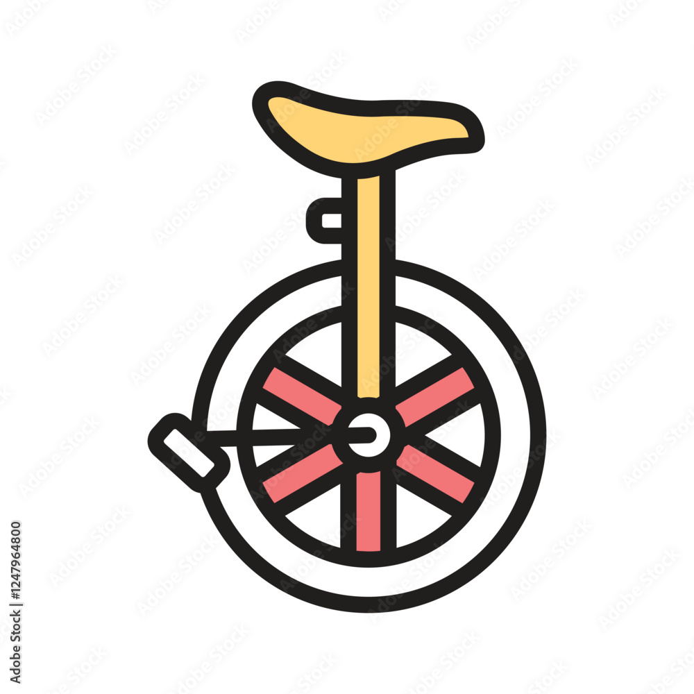 A unicycle representing balance, skill, and circus performances A unicycle representing balance, skill, and circus performances