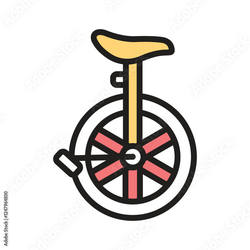 A unicycle representing balance, skill, and circus performances