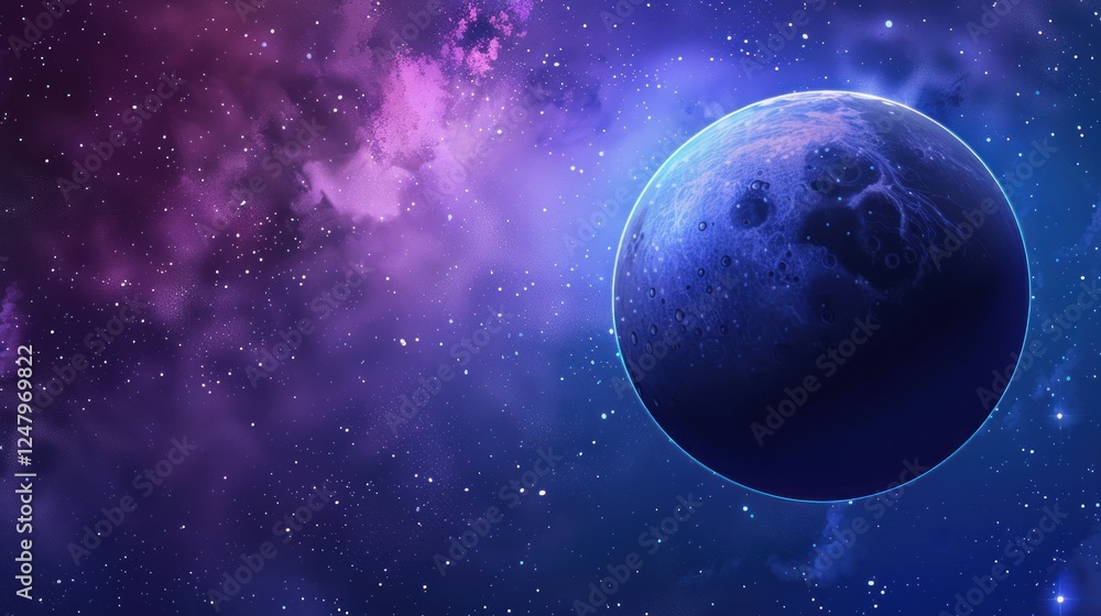 Obraz premium Fantasy Planetary in outer space sky template background. Generated AI image