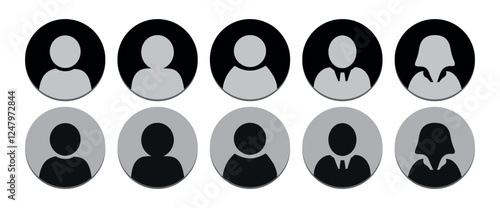 User icon vector set. black profile person icon vector. User profile icon set isolated. User profile sign. Vector Illustration	
