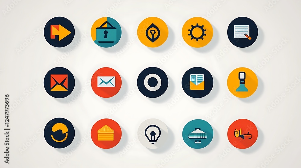 Flat Design Icons for a Modern Website Flat Design Icons for a Modern Website