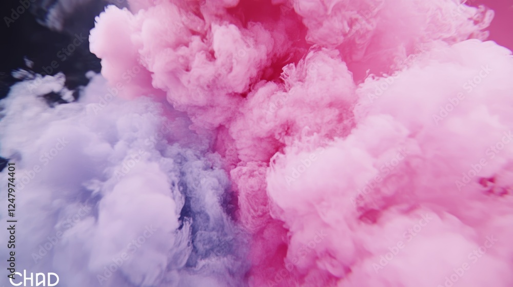 Fototapeta premium An abstract display of pink and purple plumes coalescing in a mesmerizing dance of color and texture creating a dreamy visual experience