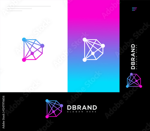 Technology Letter D Logo Template