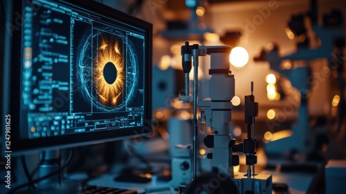 Wallpaper Mural Iris scan analysis on computer screen in ophthalmology lab. Torontodigital.ca