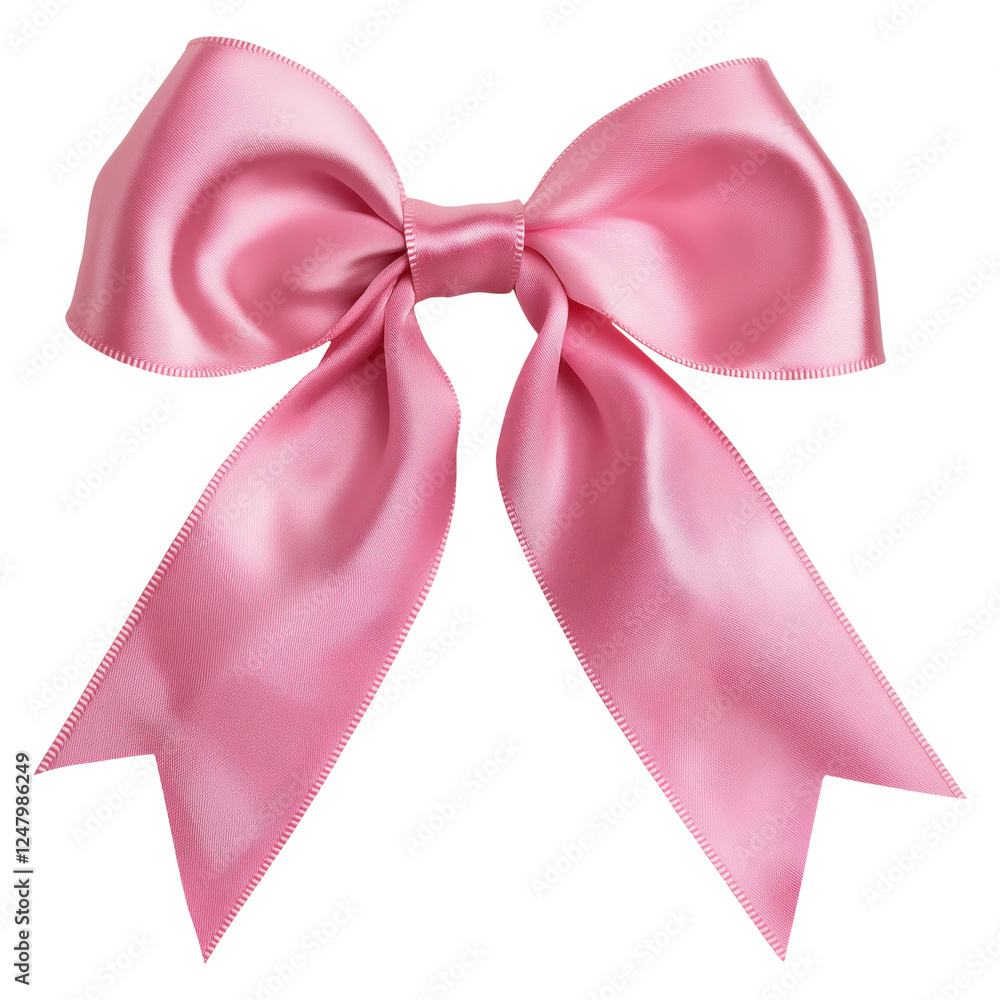 Delicate pink satin bow isolated on transparent background Delicate pink satin bow isolated on transparent background