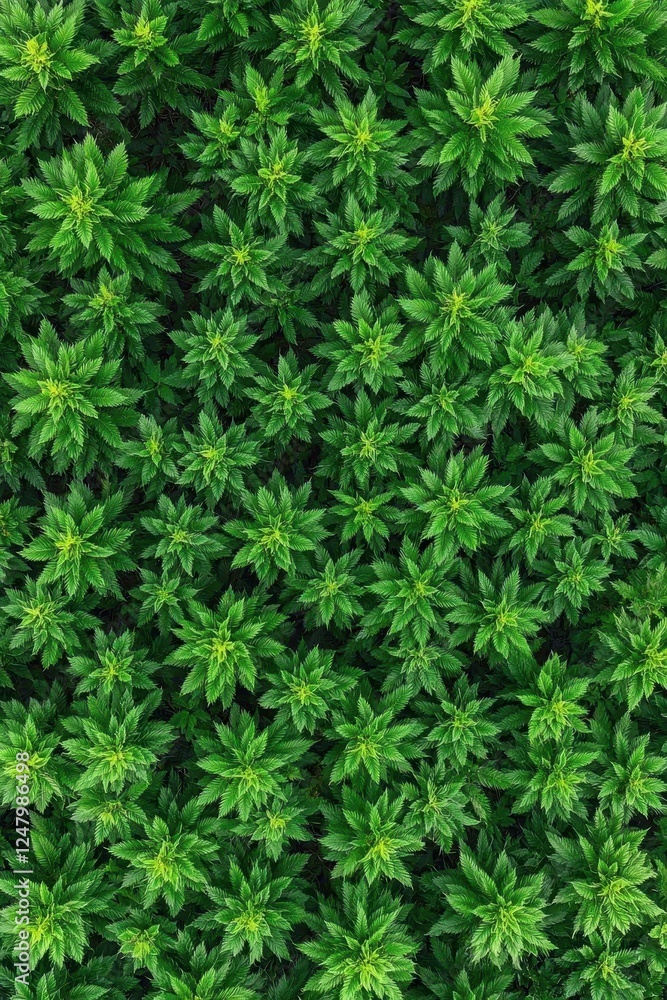 Lush green foliage fills the frame, displaying dense, healthy plants with vibrant leaves, showcasing nature's beauty from an overhead perspective. Lush green foliage fills the frame, displaying dense, healthy plants with vibrant leaves, showcasing nature's beauty from an overhead perspective.