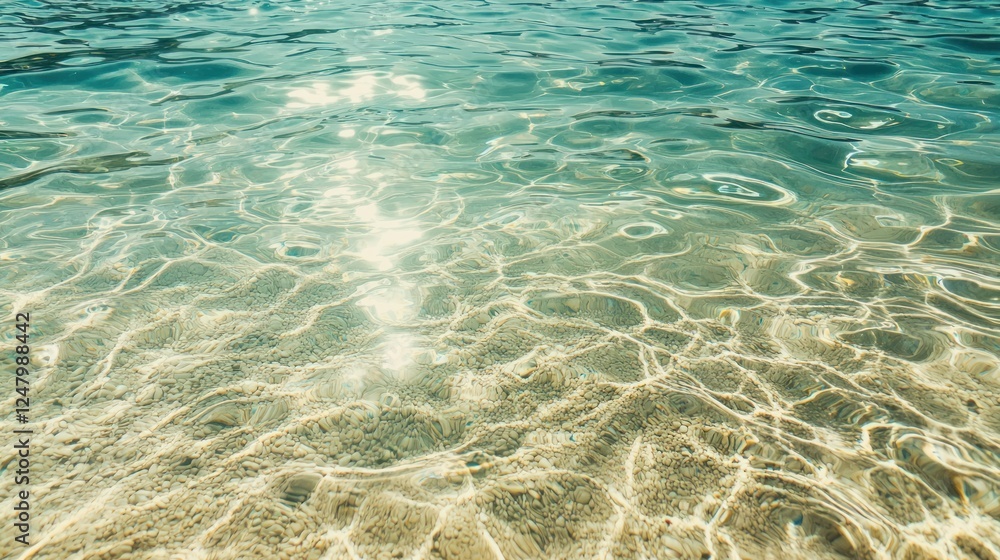 Fototapeta premium Sunlit Shallow Water: A Tranquil Seascape