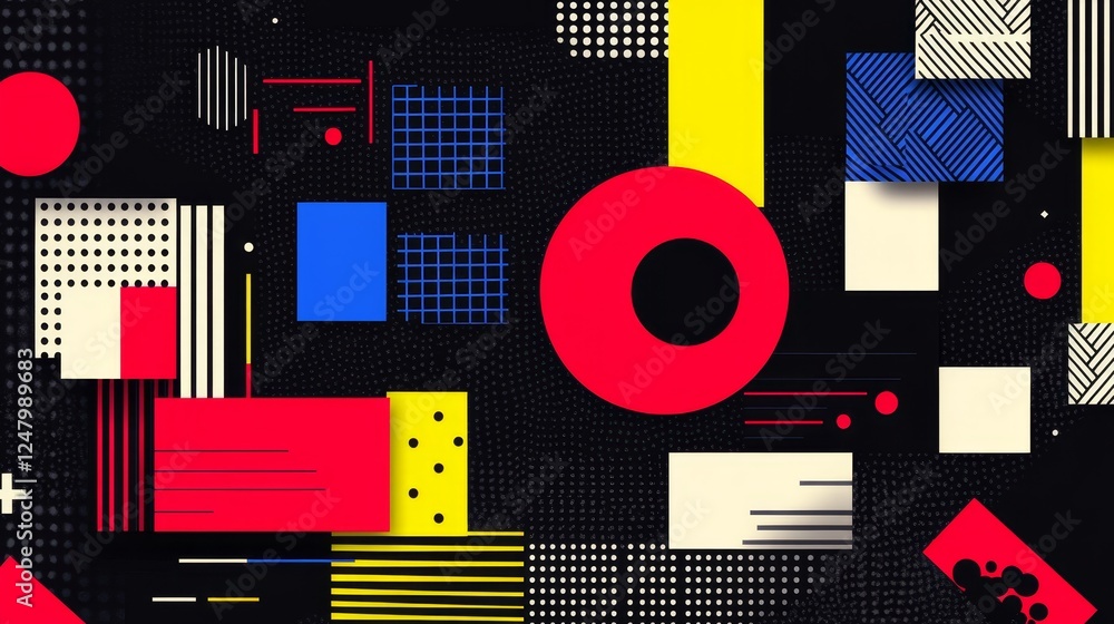 Abstract Geometric Shapes Bold Colors Modern Art Design Background for Digital Print Abstract Geometric Shapes Bold Colors Modern Art Design Background for Digital Print