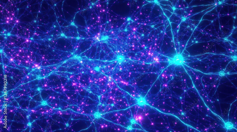 Naklejka premium Neural Network Connection: A Visually Stunning Depiction of Brain Activity