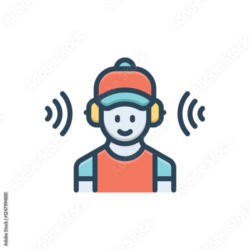 Color illustration icon for listener