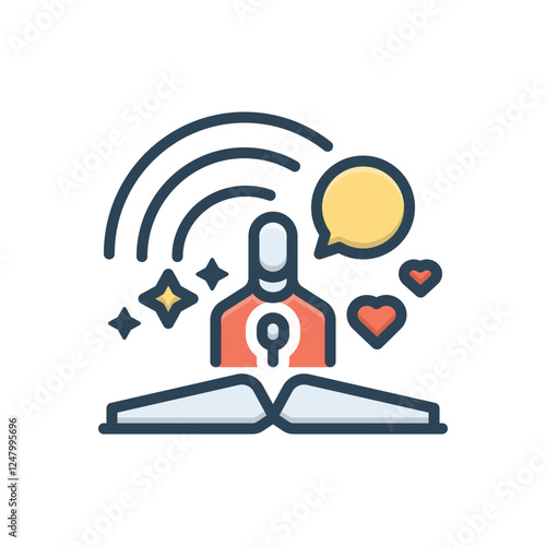 Color illustration icon for storytelling