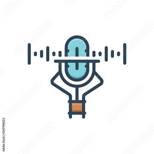 Color illustration icon for audio