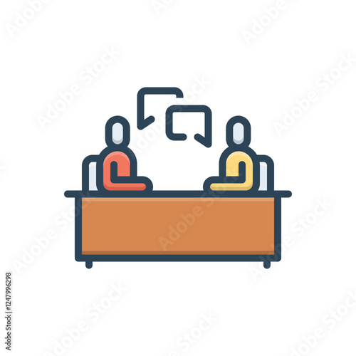 Color illustration icon for conversation