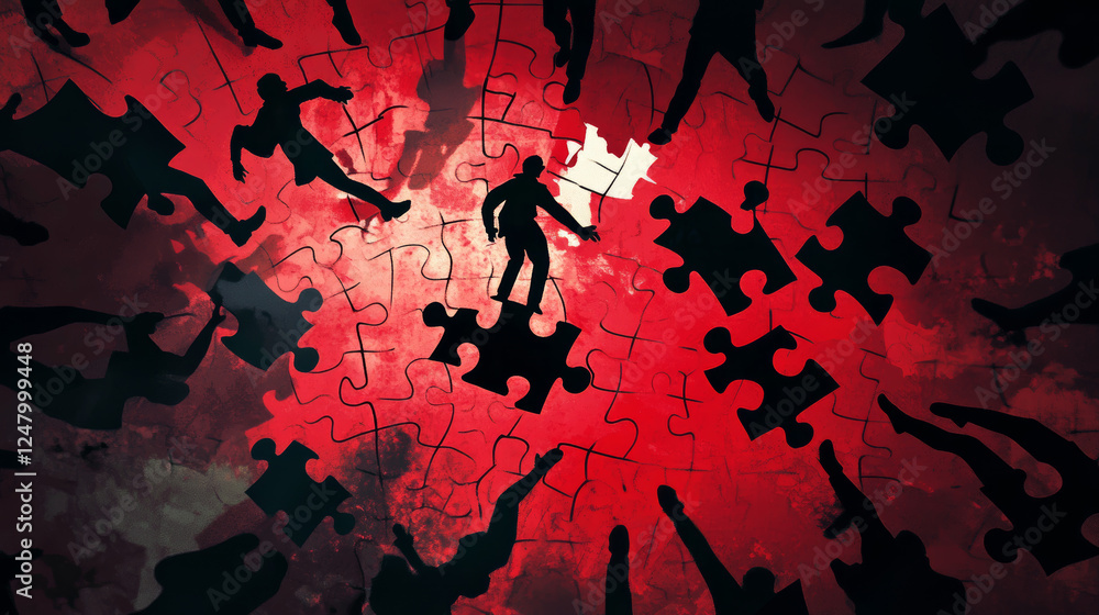 Collaborative development isometric landing page. Business people team assembling separated puzzle pieces, Leader with raised hand. Cooperation, partnership, teamwork 3d vector line art web banner Collaborative development isometric landing page. Business people team assembling separated puzzle pieces, Leader with raised hand. Cooperation, partnership, teamwork 3d vector line art web banner