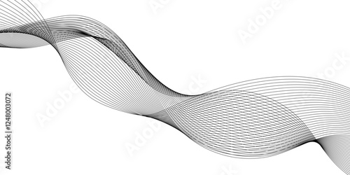 ultra modern digital technology concept grey smooth element swoosh speed wave lines, Wave Line Background with Flowing Curves and Dynamic Mesh Pattern and modern curved abstract geometric lines.