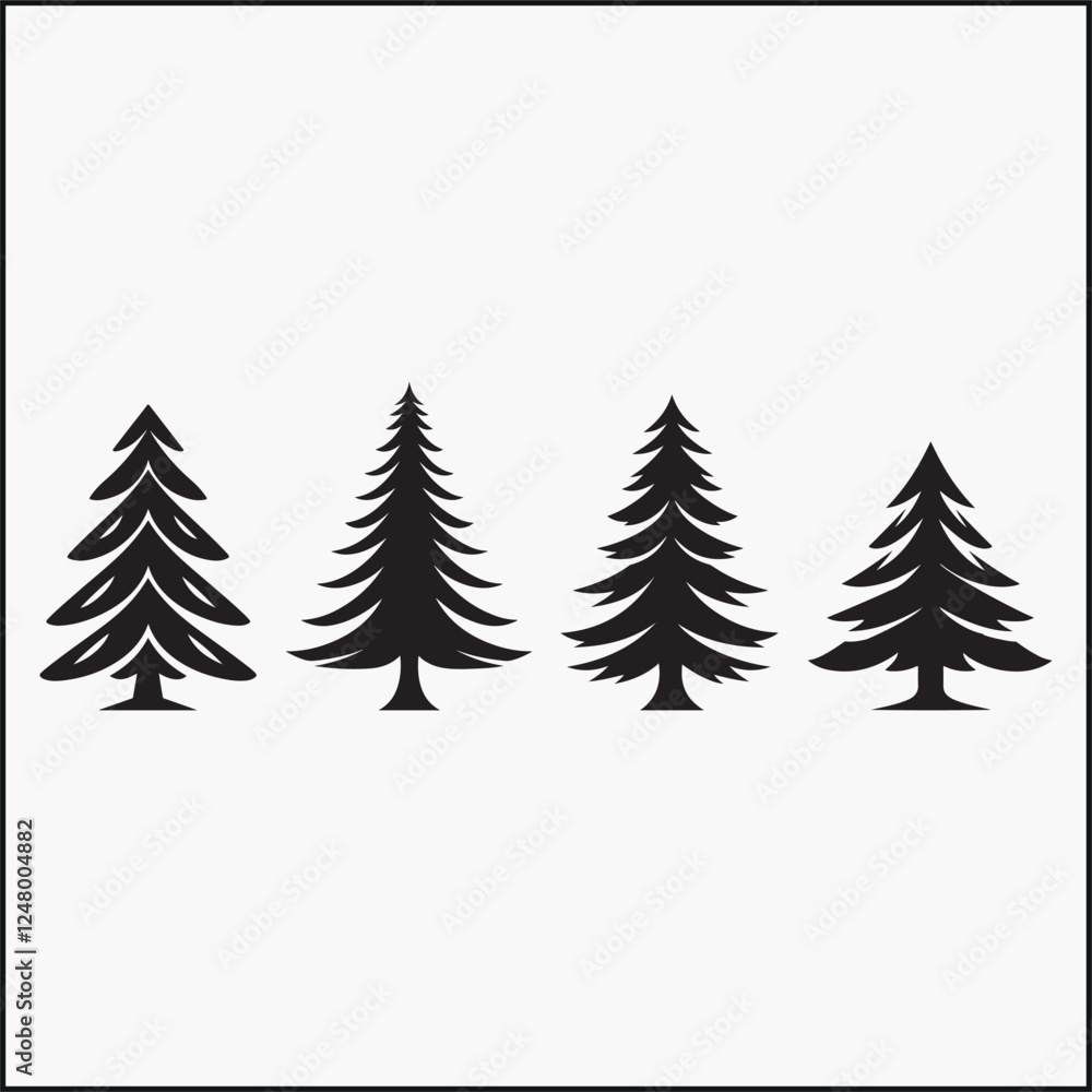 Obraz premium Pine tree, pine silhouette