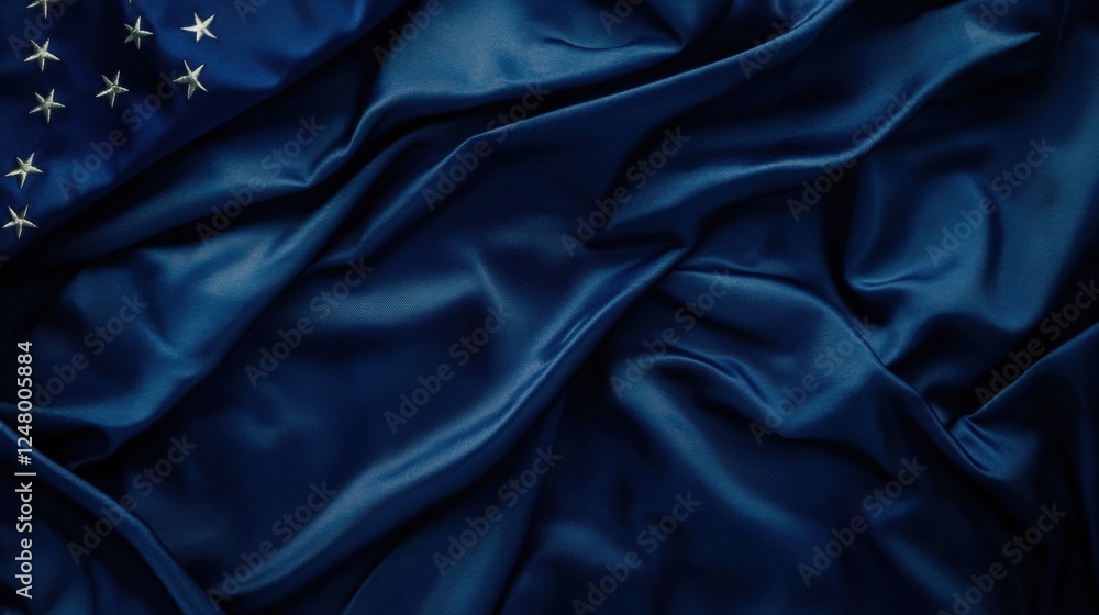 Fototapeta premium a deep blue background with a subtle fabric texture