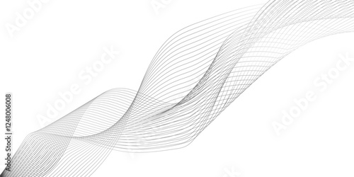 ultra modern digital technology concept grey smooth element swoosh speed wave lines, Wave Line Background with Flowing Curves and Dynamic Mesh Pattern and modern curved abstract geometric lines.