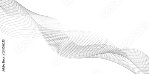 ultra modern digital technology concept grey smooth element swoosh speed wave lines, Wave Line Background with Flowing Curves and Dynamic Mesh Pattern and modern curved abstract geometric lines.
