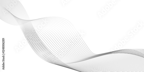 ultra modern digital technology concept grey smooth element swoosh speed wave lines, Wave Line Background with Flowing Curves and Dynamic Mesh Pattern and modern curved abstract geometric lines.