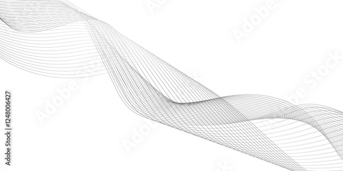 ultra modern digital technology concept grey smooth element swoosh speed wave lines, Wave Line Background with Flowing Curves and Dynamic Mesh Pattern and modern curved abstract geometric lines.