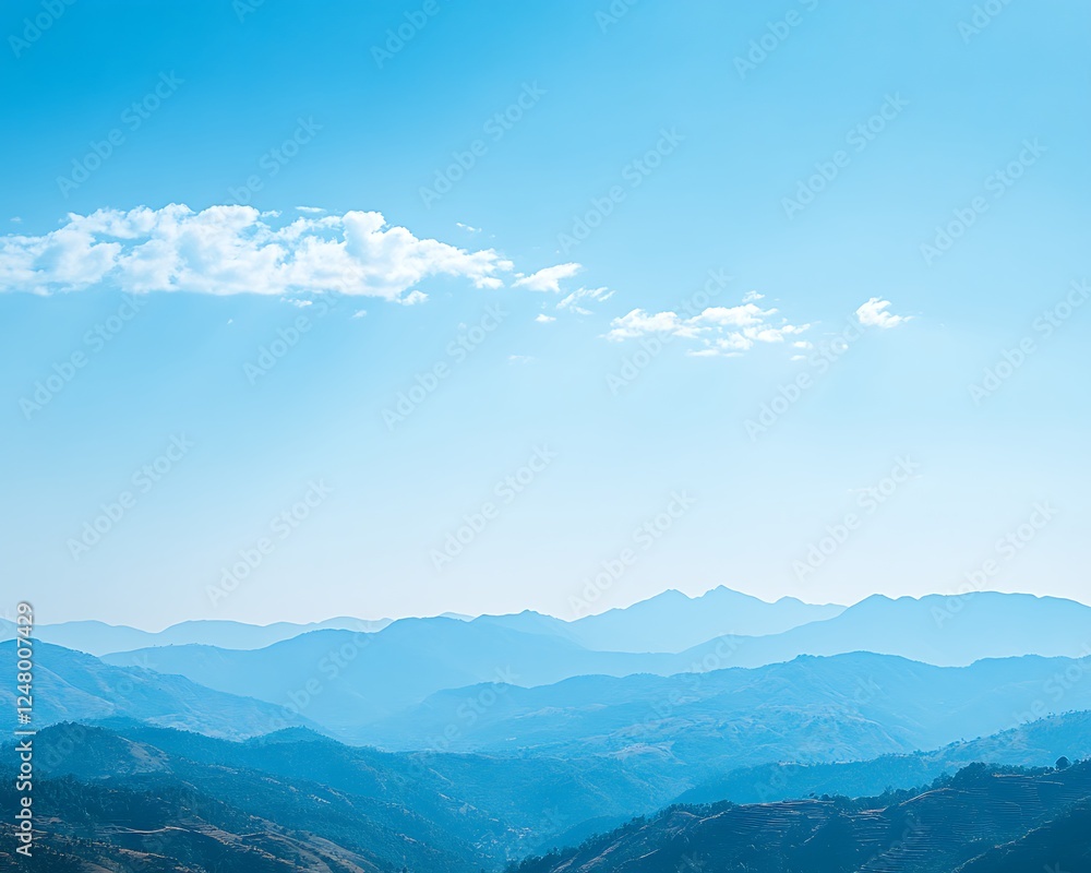 Mountain range, scenic view, clear sky, peaceful Mountain range, scenic view, clear sky, peaceful