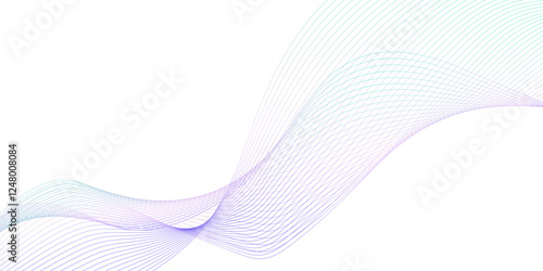 Technology, data science, geometric wave lines, smooth element swoosh speed wave line patterns with gradient colors, modern technological dynamic abstract geometric shapes of blend wave lines.