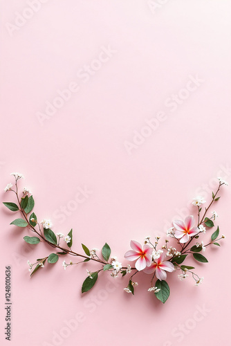 Paper banner with flower branches