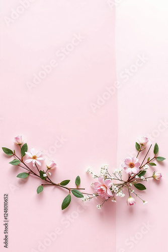 Paper banner with flower branches