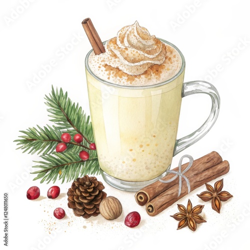 Watercolor Eggnog Compositi...
