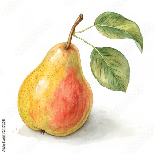 Watercolor Pear Painting Bo...
