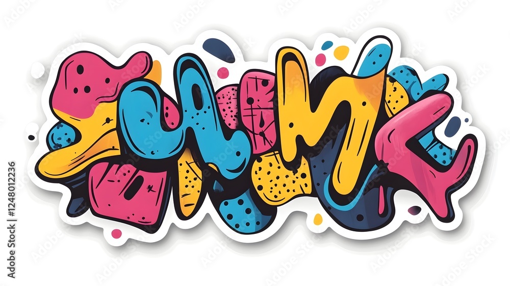 Colorful Graffiti Inspired Street Art Texture with Vibrant Typography Colorful Graffiti Inspired Street Art Texture with Vibrant Typography