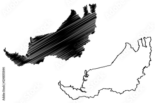 Sarawak (States and federal territories of Malaysia, Federation of Malaysia) map vector illustration, scribble sketch Sarawak map