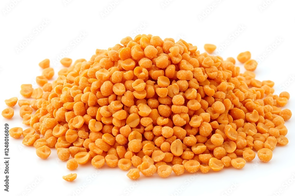 Pile of orange lentils on white background Pile of orange lentils on white background