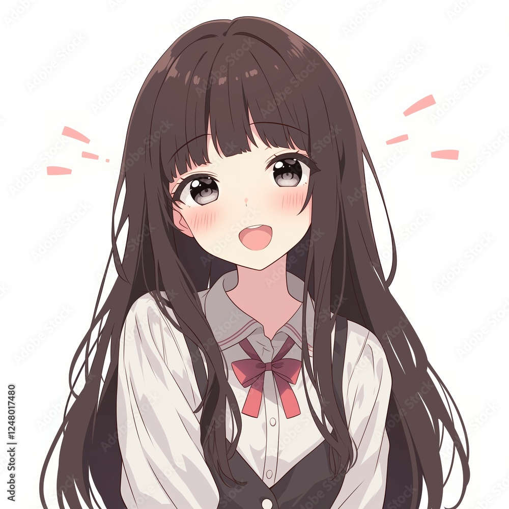 アニメ調の美少女の切り抜き用素材