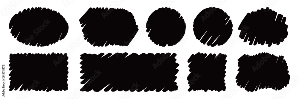 Obraz premium 塗りつぶし手描きフレーム - シンプルで使いやすい