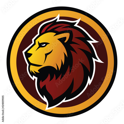 lion head in circle mascot logo