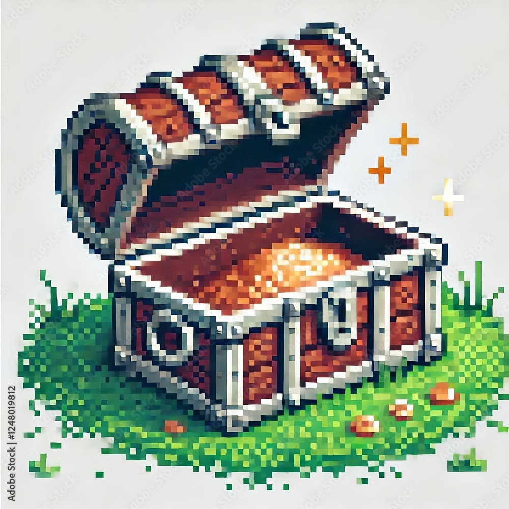 Naklejka premium Pixel Gold Hoard